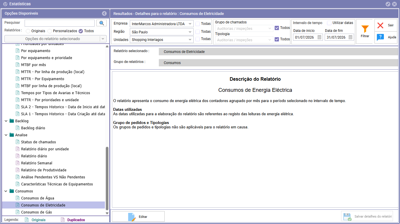 Order management and maintenance planning screen