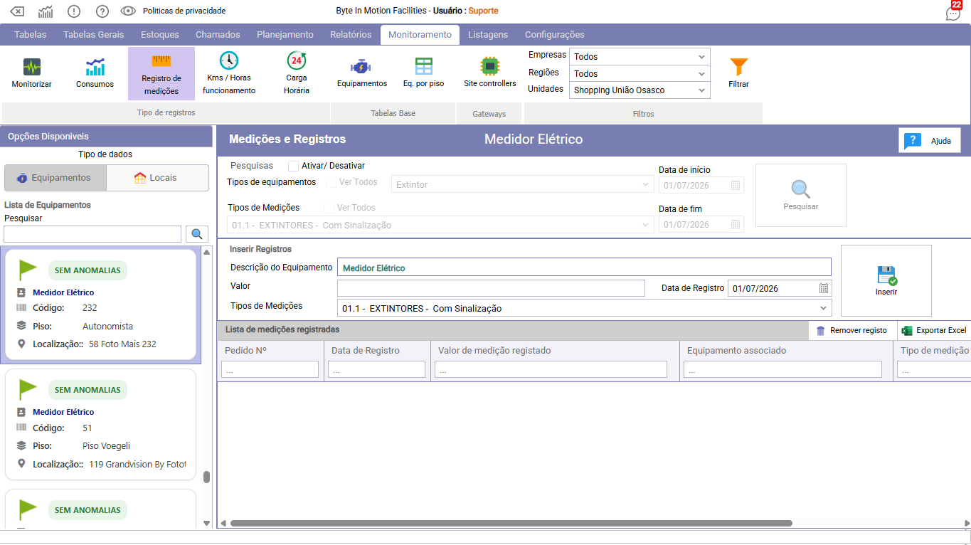 Panel de mantenimiento preventivo y predictivo